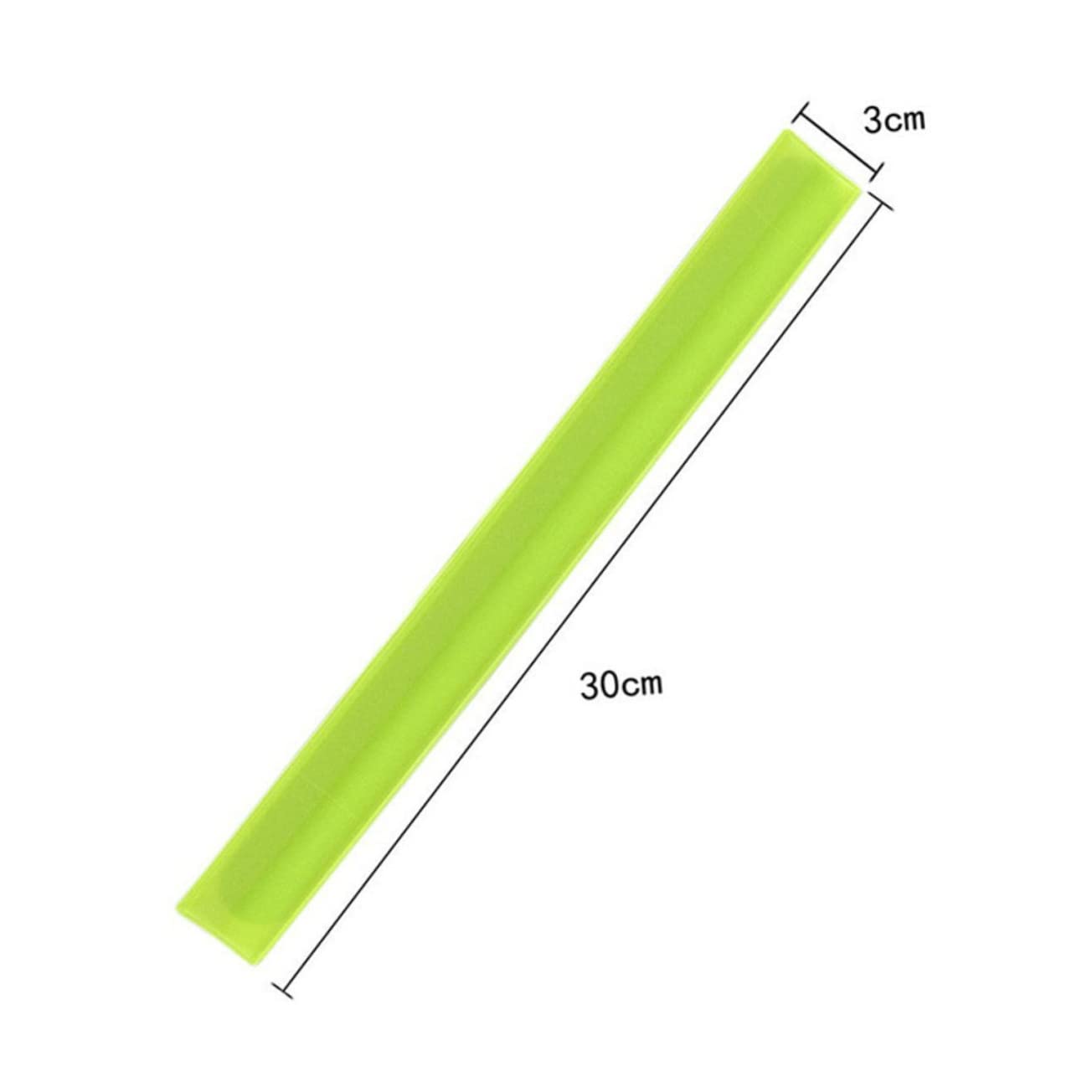 Mipcase 12Pcs Reflective Slap Bands for Night Running Walking Hiking Jogging High Visibility Safety Armbands Fluorescent Green for Enhanced Outdoor Visibility