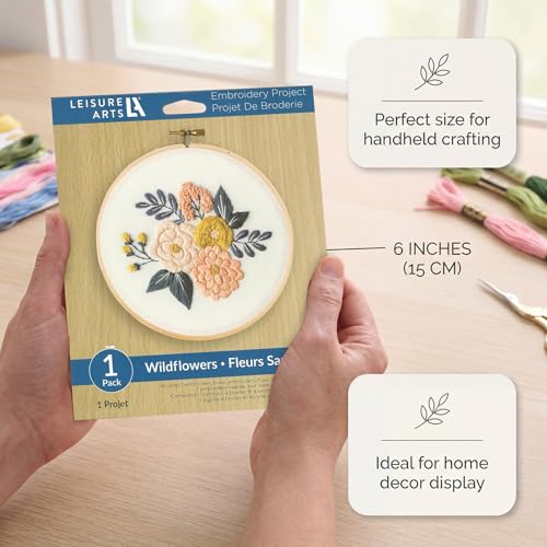 Image of Leisure Arts Mini Maker Embroidery Kit, Pink