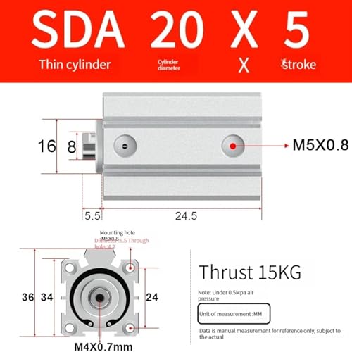 Cilindro compacto SDA20 de 20 mm que soluciona la falta de espacio 3