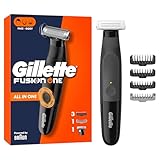 Gillette Fusion One Recortadora De Barba Y Afeitadora Corporal, Barbero Todo En Uno Para Cara Y Cuerpo, Cabezal Pivotante, 4 Peines, Resistente Al Agua, Inalámbrica, 45 Min De Uso, Recorta y Afeita