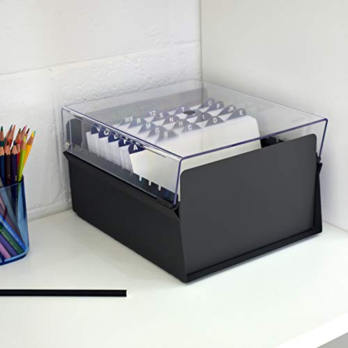 Fichário para Fichas Tamanho 5x8 (Índice Incluso), Acrimet, 923.7 (Preto com Tampa Cristal)