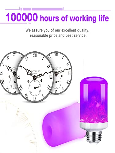 Leinetfor Purple Flame Light Bulbs With Upside Down Effect,2 Pack Led Halloween Christmas Light Bulbs ,4 Modes Purple Outdoor Light Bulbs,E26 Base Christmas Decorations Light Bulbs, (2 Pack) #TOP5