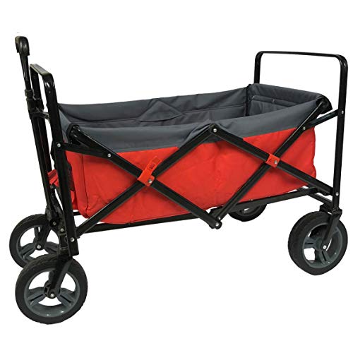 Chariot de manutention pliable remorque de jardin multi-usage rouge gris