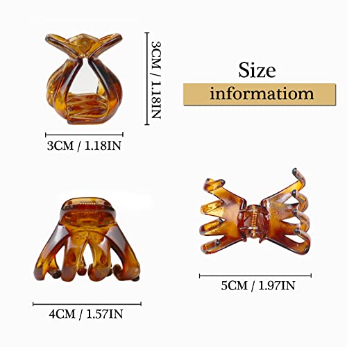 Kavya 14 Pcs Small Claw Clips Stylish Grip Octopus Mini Hair Clips for Fine Hair Plastic Non-Slip Hair Claw Clip Hairstyling Accessories for Women Girls(4CM Multicolor) - Image 2