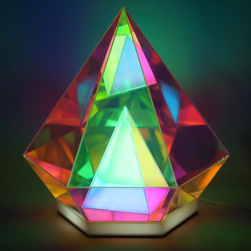 3D Art Pyramide Acryl Lampe, dekorative Tischlampe, Farbe ändern...