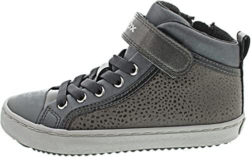 Geox J Kalispera baskets hautes fille en cuir marine confort respirant au quotidien