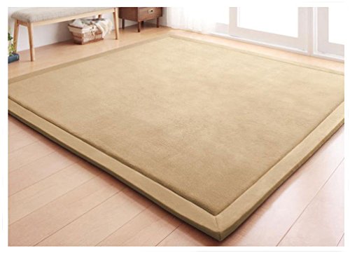 Seamido Coral Fleece Mat Sponge Carpet Children Baby Crawling Pad Bedroom Living Room Tatami-Light Gray-1.5Ã—2m