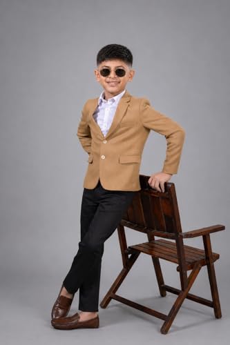 Image of SaintX Kids Boys Premium Blazer | Stretchable Structured Performance Grade Fabric | Fully Lined | Slim Fit | Formal & Casual Multi-Purpose Coat (1-14 Years KB02)
