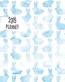 2019 Planner: Cute Blue shade Rabbits Yearly Monthly Weekly 12 months 365 days Planner, Calendar Schedule, Appointment, Agenda, Meeting
