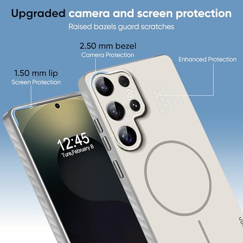Image of KARWAN Slim Shockproof Back Case Cover Compatible with Samsung Galaxy S24 Ultra,Dual Layer Armor Protection with Matt Finish, Heavy Duty Cover with Magnetic MagEase Wireless Charging (Grey)