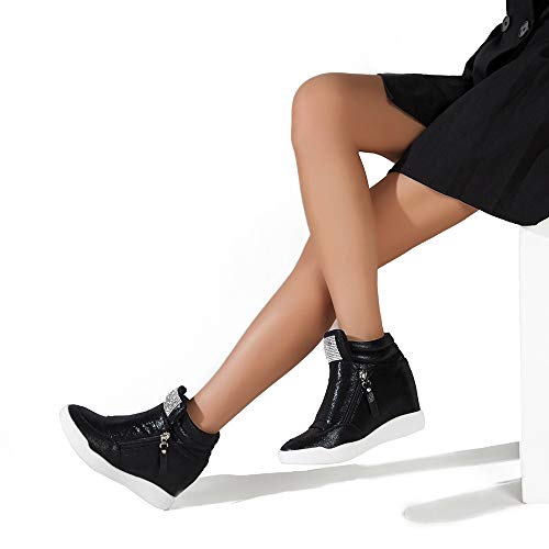 LIURUIJIA Women's Platform Hidden Wedge Sneakers High-Top Fashion Sneakers Dressy Casual Tennis Shoes Ankle Boots2