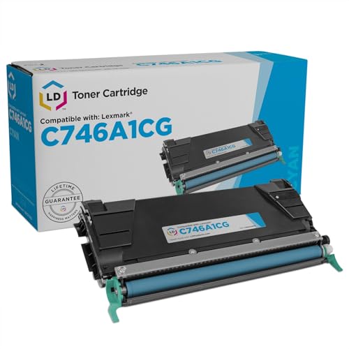 LD Products Remanufactured Toner Cartridge Replacement for Lexmark C746A1CG (Single Cyan) Compatible with Lexmark C746DN, Lexmark C748DE, Lexmark C748DTE, Lexmark C748E, Lexmark C746DTN, Lexmark C746N -  C746A1CGRTS