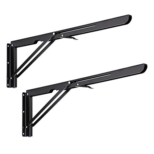 Sumnacon 2 Pcs 20 Inch Sturdy Folding Shelf Brackets - Heavy Duty Triangle