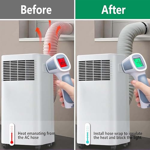 Tragbare AC-Schlauch-Isolierhülse, 150X50CM Isolierte Schlauchabdeckung, Isolierhülle Abluftschlauch Klimaanlage, AC Schutzhülle Isolierung Abdeckung, Tragbare AC-Schlauchisolierung