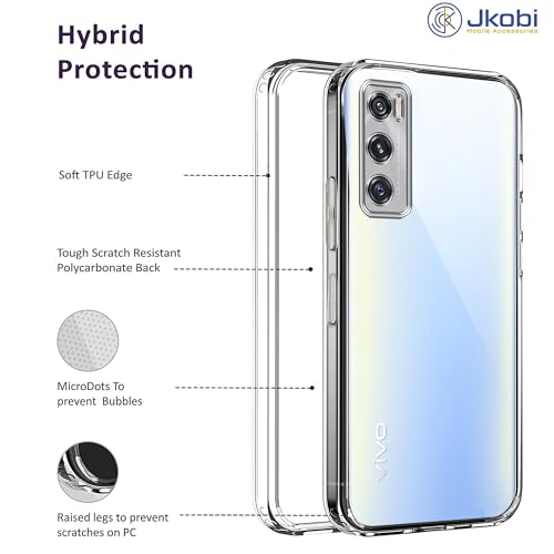 Image of Jkobi Back Cover for Vivo V20 SE (Silicone Clear Shockproof Case with Camera Protection | Soft and Flexible | Transparent)