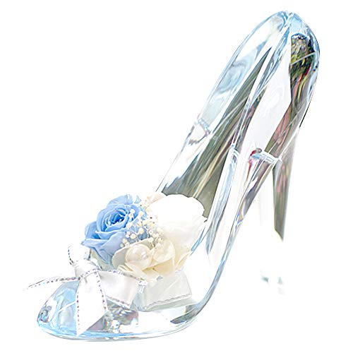 プリザーブドフラワー IPFA ガラスの靴 シンデレラ [プレゼント] ギフト/花/結婚記念日/誕生日/バラ/女性 (サムシングブルー)