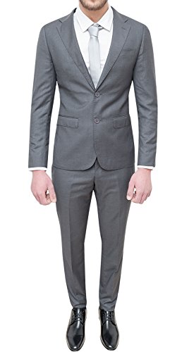 Costume Homme Bleu Gris 44 Idéal pour Mariage et Cérémonie Élégante