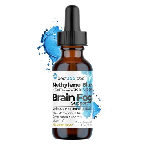 Methylene Blue Pharmaceutical Grade, USP Grade, Third-Party Tested with Vitamin C - Memory Booster - Improves Cognitive Function and Focus - Clear Thoughts and Reduced Fog - Liquid Supplement