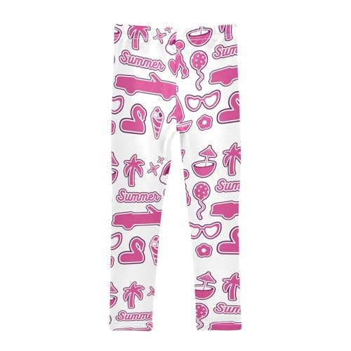 Daisy Rainbow Butterfly Star Girls Leggings,Workout Leggings for Girls Toddler Athletic Leggings Size for 3-10T2