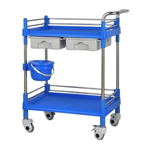 Bogazy blauer Salonwagen mit Schubladen und Eimer