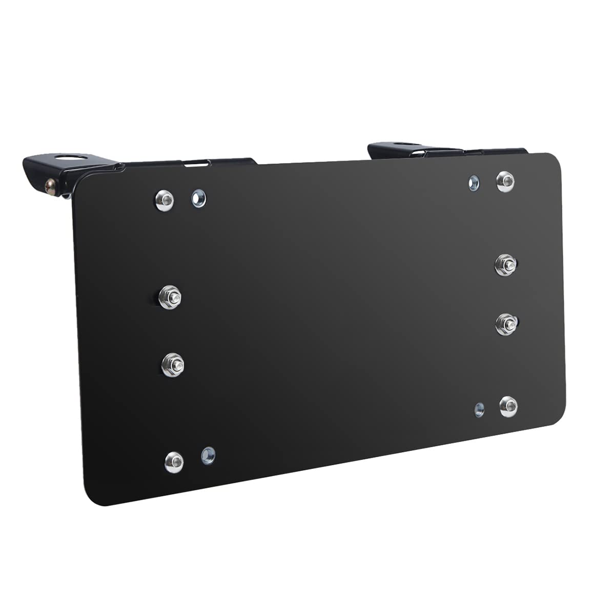 Photo 1 of Hiopuz 8 3/4 Black Flip-up Winch Roller License Mounting Bracket Stainless Steel License Plate Holder