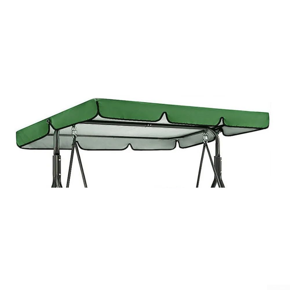 ZYWUOY Garden Replacement Summer Swing Canopy Cover, Outdoor Swing Chair Canopy Top Cover Waterproof and Dustproof Courtyard Swing Sunshade(Green 195x125x15cm)