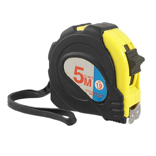 Aexit 5M 16FT Tools & Home Improvement Retractable Black Lock Button Measuring Tape Measures Tape