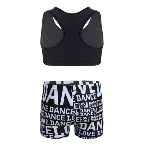 Hedmy Kid Athletic Crop Top and Booty Shorts Gymnastic Dance Sports Outfit Girls 2 Pieces Dancing Set Swimsuit2