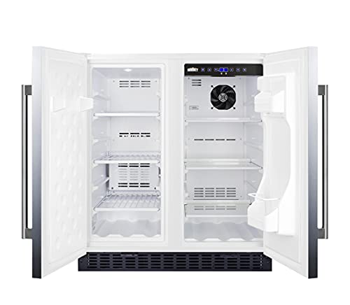 Summit 30" Built-In Refrigerator-Freezer, Side-by-Side Undercounter Refrigerator - Freezer, 5.4 cu. ft. Capacity, Stainless Steel - FFRF3075WSS on Fridge.com