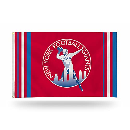 Rico Industries NFL New York Giants Retro 3' x 5' Banner Flag 3' x 5' Banner Flag Single Sided - Indoor or Outdoor - Home Décor
