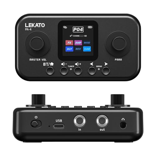 LEKATO Multi-Effects Guitar Pedal with 80 Presets, 6 Effects Modules, 20 Amp Models, 20 IR Cabinet Simulation, USB OTG Audio Recording with App & BT, Portable Guitar Bass Effects Processor