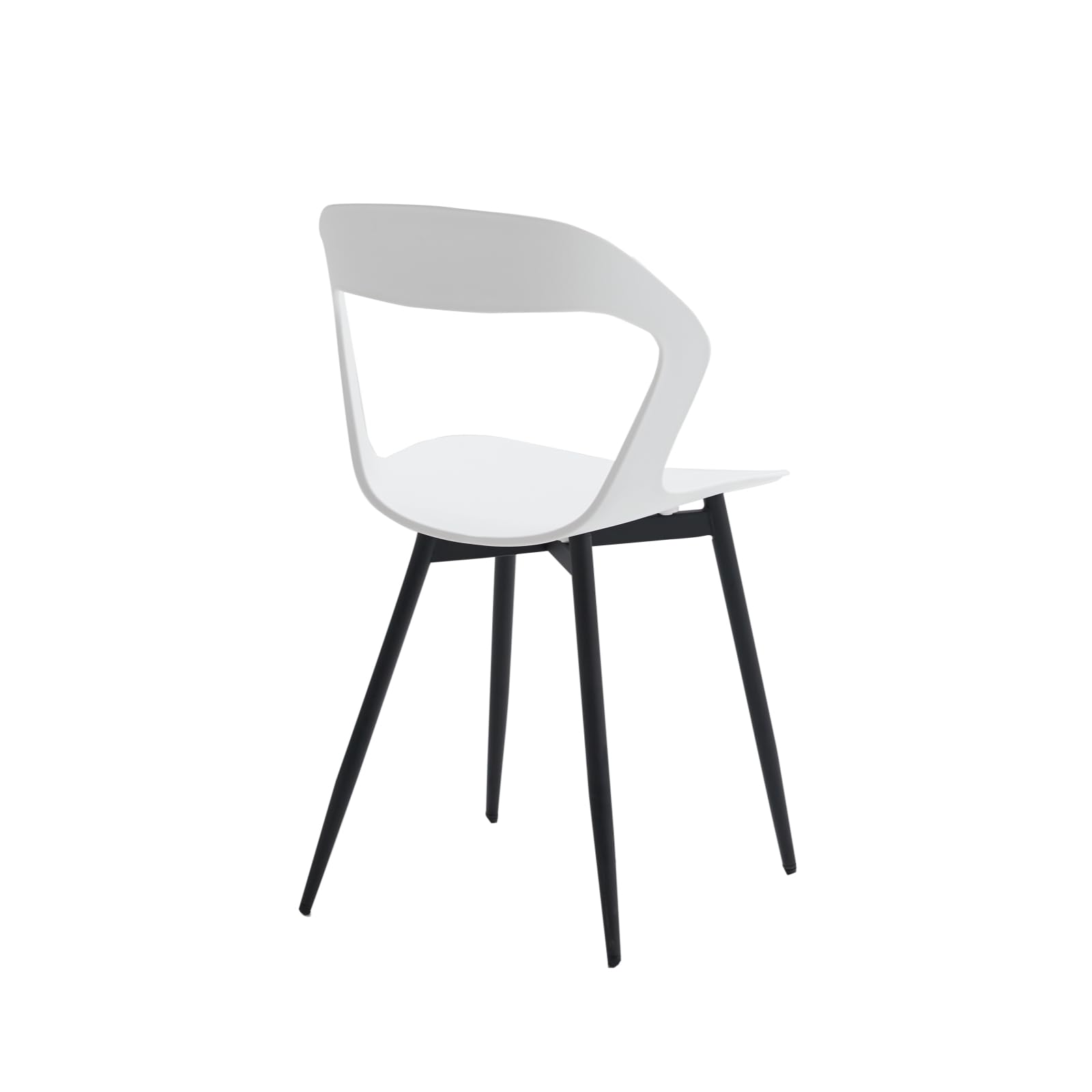 Set di 6 Sedie da Pranzo Moderno, Sedie da Cucina, con Gambe in Metallo Sedia e Grande Design Dello Schienale Cavo, Adatto Per Soggiorno e Sala da Pranzo - Bianco + Nero