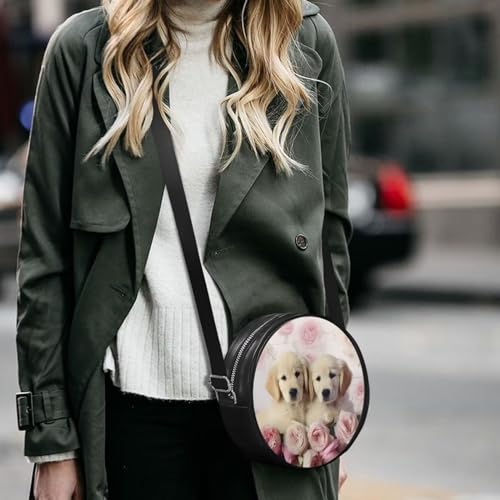 Round Clutch Purses for Women, Leather Shoulder Crossbody Circle Purse Wallet with Adjustable Strap3