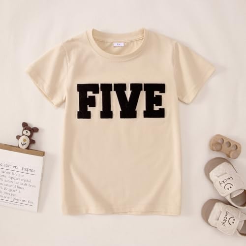 Boys Birthday Shirt Toddler Embroidery Tshirt Baby Boy Birthday Outfit Kids Bday Party Chenille Patch Tee Top 1-10Y3