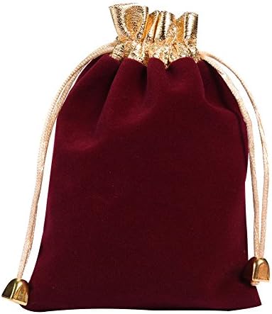 KIPETTO 25Pcs Soft Velvet Pouches with Drawstrings for Jewelry Wedding Candy Gift Bags, 4.7"x6.3"