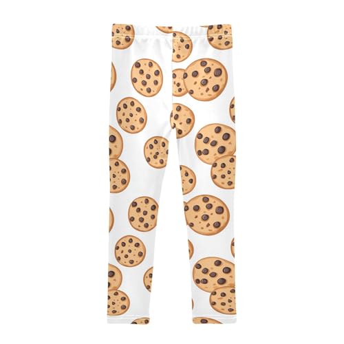 Wusikd Chocolate Chip Girls' Leggings Toddler Doodles Cookie Kids Yoga Pants Dance Active Tights 4T2