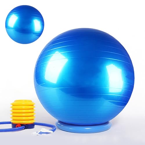 SRNSAEB Core Ball Chair for Your Office with Replacement Ball, Workout Ball Home Gym/Balance Ball Desk Chairs for Adults, to Fitness Yoga Pregnancy(Blue,55cm (21 7/10in))