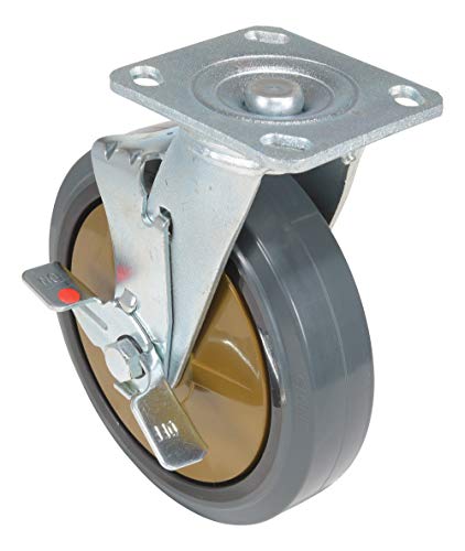 Roulette pivotante en caoutchouc de 20,3 cm Vestil avec frein haute résistance