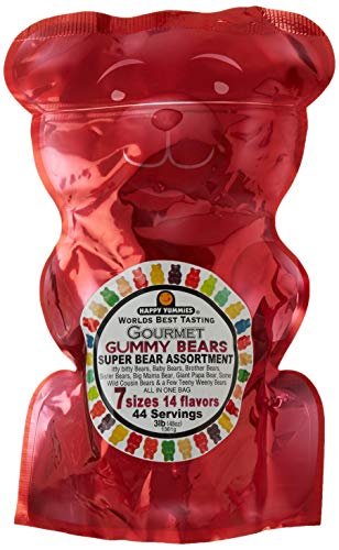 Happy Yummies Worlds Best Tasting Gourmet Gummy Candy Super Bear Assortment 3lb