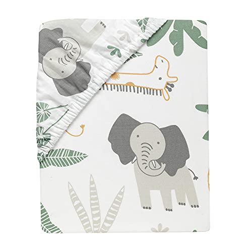 Image of Lambs & Ivy Jungle Friends 100% Cotton Safari Animals Baby Fitted Crib Sheet