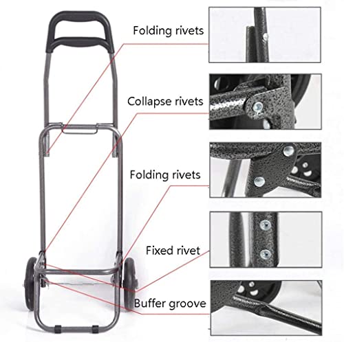 Image of KriShyam Foldable Shopping Trolley Cart | Large Capacity Grocery Cart with Wheels | Durable Fabric Bag | Lightweight Portable Utility Cart for Shopping (2 Wheels + 2 Side Pocket-Blue)