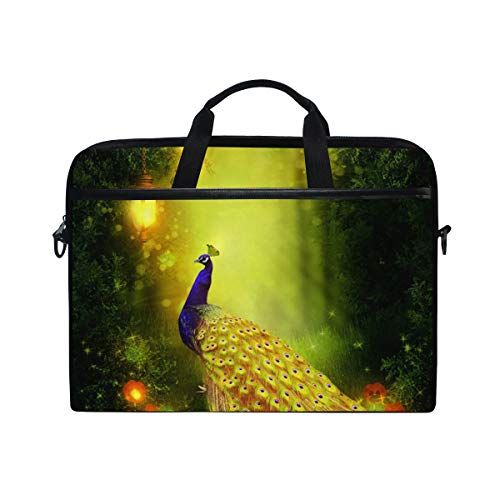 Sacoche à bandoulière pour ordinateur portable 14-15.4 pouces motif paon