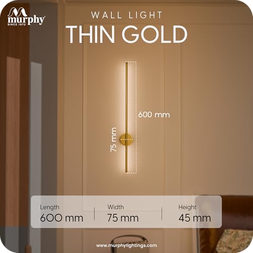 Image of Murphy LED Wall Highlighter - Modern Aluminum Sconce, 3-in-1 Colour Changing -Wall Light, Sleek Golden Finish - Easy Install, 2-Year Warranty-Pack of 3