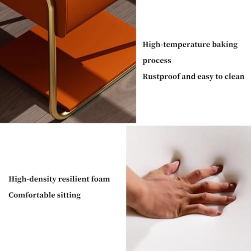 LYNEFOIN poggiapiedi, poggiapiedi ottomano, Sgabello da Trucco in Pelle con Gambe in Metallo, poggiapiedi ottomano Imbottito poggiapiedi Sgabello Panca per Divano Letto Soggiorno (Colore: /