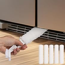 Air Conditioner Cleaner Set Mini Split Cleaning Kit Under Fridge Cleaning Tool Window Unit Kit with 5 Replaceable Brush Clothes for Refrigerator Air Conditioner, No Disassembly Furniture Appliances