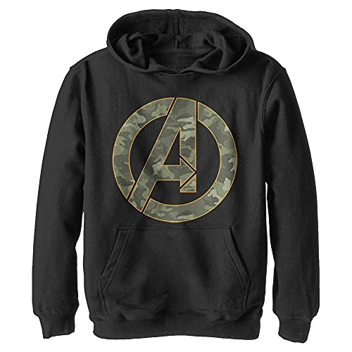 Sweat à capuche Avengers pour garçon en polaire style camouflage noir