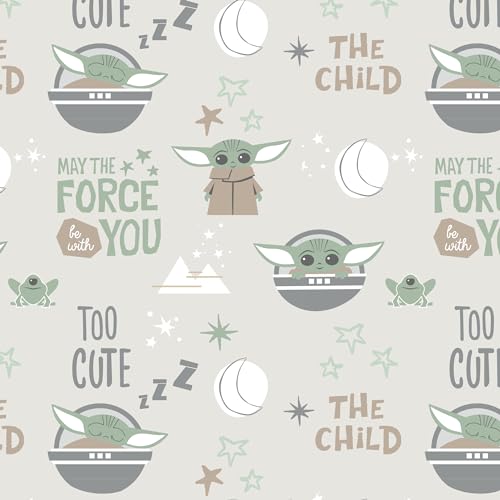 Image of Lambs & Ivy Star Wars Cozy Friends Baby Yoda /Grogu Fitted Crib Sheet