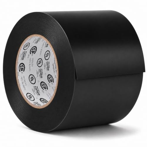 Image of GGR Supplies EL7566-AW Professional Grade Black PVC Electrical Tape, 3 Inch x 66 Feet, 8 Mil, UL /CSA /CE Listed, 600V Flame-Retardant Tape for Wire Insulation, Splicing, Bundling and Maintenance