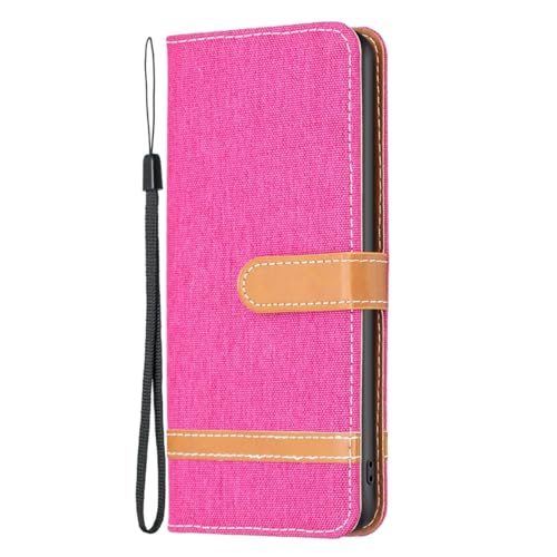 Étui clapet iPhone 15 Plus König Design - Housse protection rouge rose avec support vidéo intégré