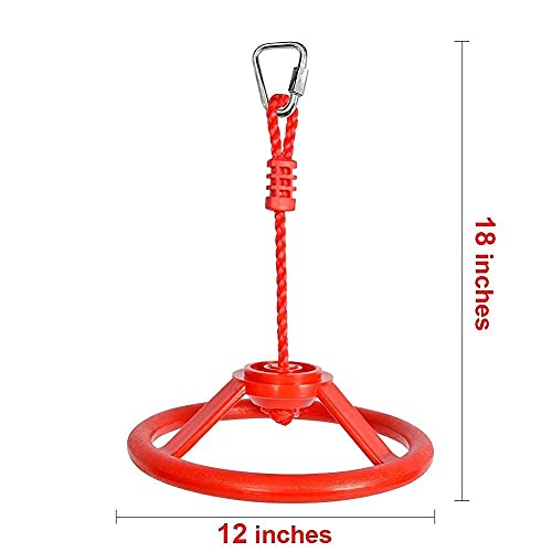 Gardtech Ninja Wheel Obstacle, 3-Pack Swing Spinning Wheels - Gymnastic Wheel, Swing Wheel for Backyard Warrior Obstacle Course Jungle Gym Slackline Kits (Green,Red,Blue)